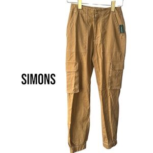SIMONS Cargo Pants NWT | High Rise Straight Leg | Tan | Women’s Medium